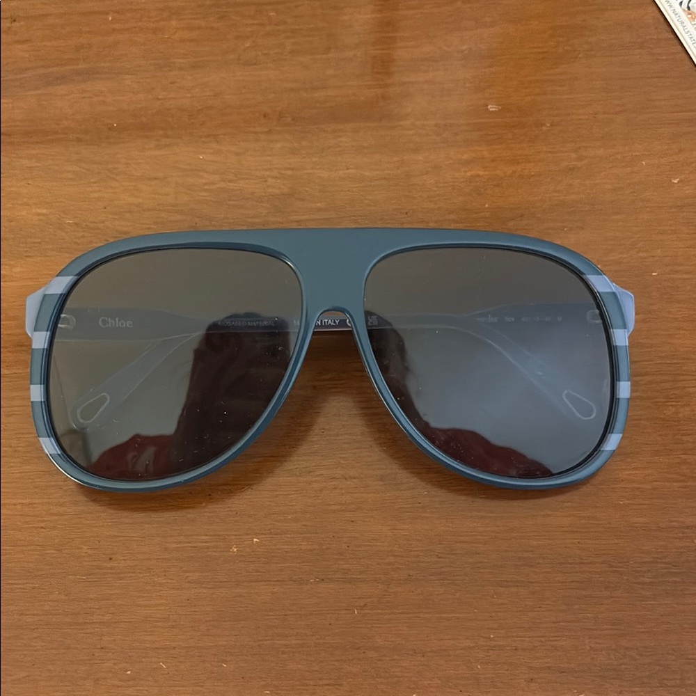 Chloe 62mm Blue Oversized Aviator Sunglasses